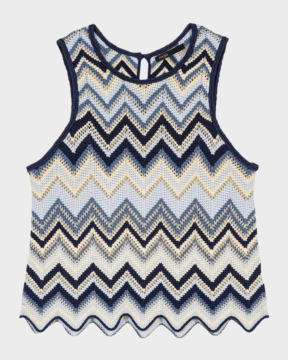 Mizag Chevron Knit Sleeveless Top